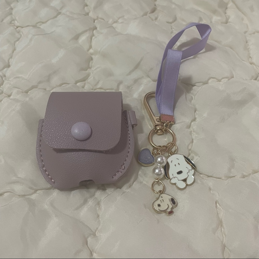 Purple Snoopy and Astronaut Airpods Case